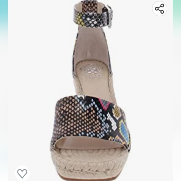 Vince Camuto Womens Maaza Embellished Ankle Strap Wedges 8.5 - Picture 4 of 5